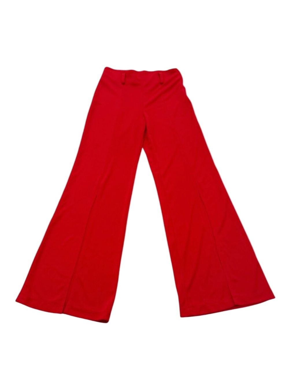 Vintage 1990s Jessie Red Polyester Flare Pants Made in France